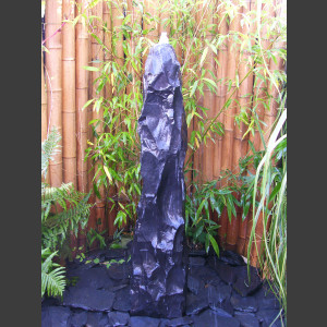 Quellstein Säule Marmor schwarz 120cm1