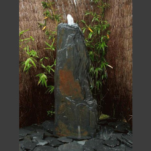 Schiefer Monolith Quellstein  grauschwarz 140cm