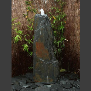 Schiefer Monolith Quellstein  grauschwarz 140cm