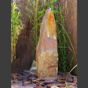 Schiefer Monolith Quellstein  rotbunt 200cm