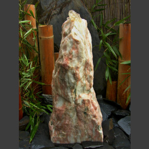 Monolith Quellstein weiß-rosa Marmor 60cm