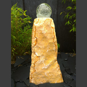 Onyx Monolith Brunnen mit drehender Glaskugel 15cm