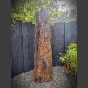 Monolith grau-brauner Schiefer 93cm hoch