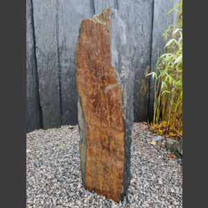 Monolith grau-brauner Schiefer 93cm hoch