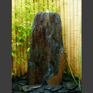 Schiefer Monolith Quellstein  graubraun 95cm1