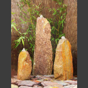Triolithen Quellsteine rot-bunter Schiefer 75cm