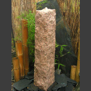 Granit Säulen Brunnen rot 90cm