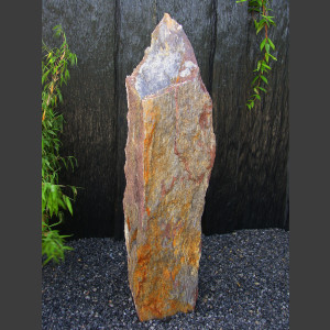 Solitärstein rot-bunter Schiefer 88cm hoch