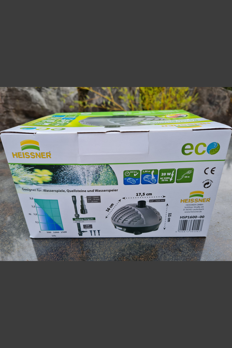 Bomba De Filtración Y Arroyo Heissner Smartline Craft Eco Hfp2500 - 2200 L/h, 25W, 10m De Cable
