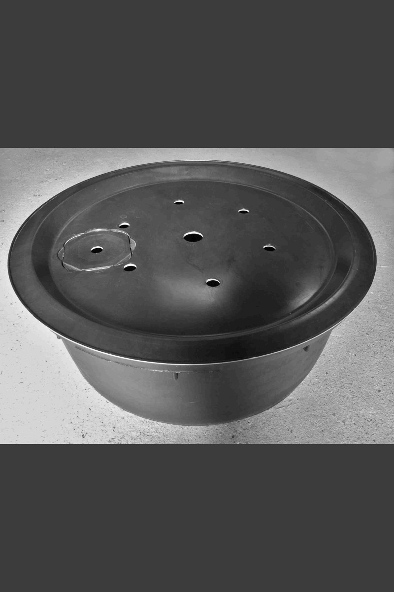 PEBecken rund mit GFKAbdeckung 90cm Brunnen Zubehör Monolithique