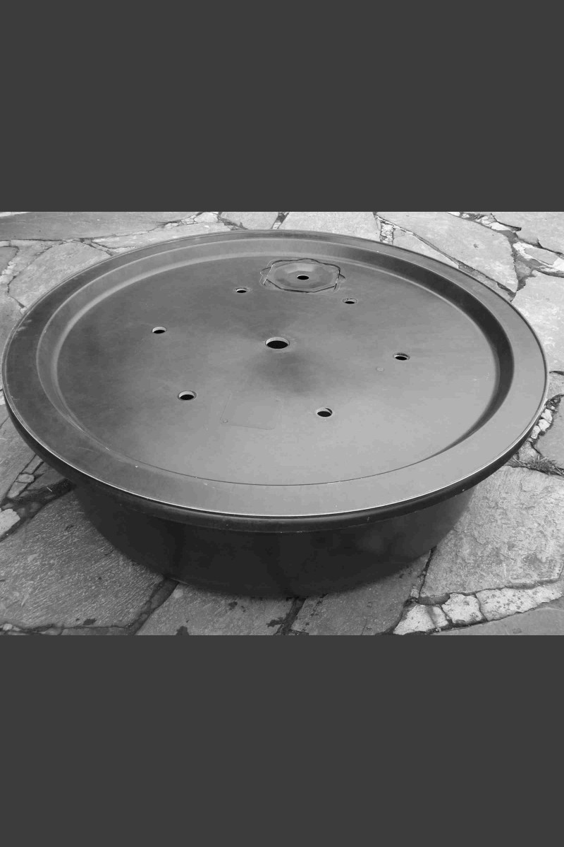 GFKBecken rund mit GFKAbdeckung 120cm Brunnen Zubehör Monolithique