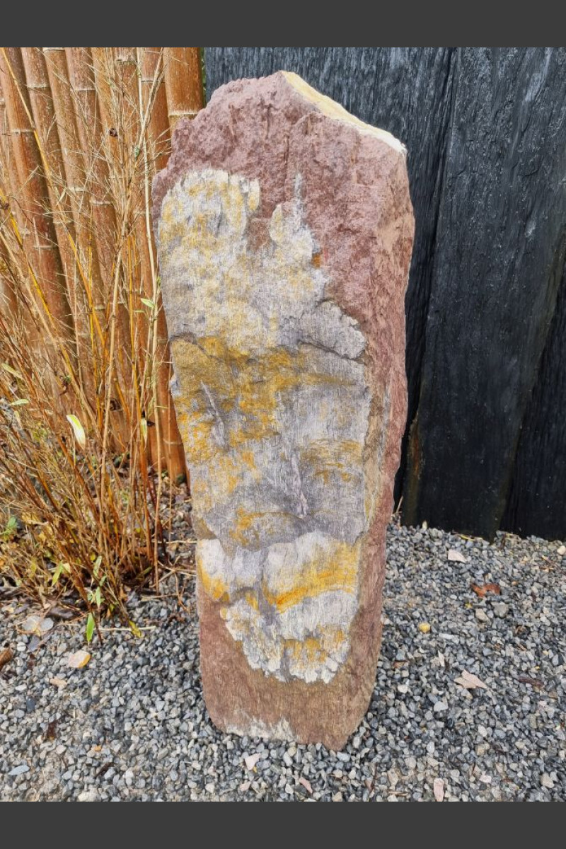 Monolith rot-bunter Schiefer 102cm hoch - Monolithique