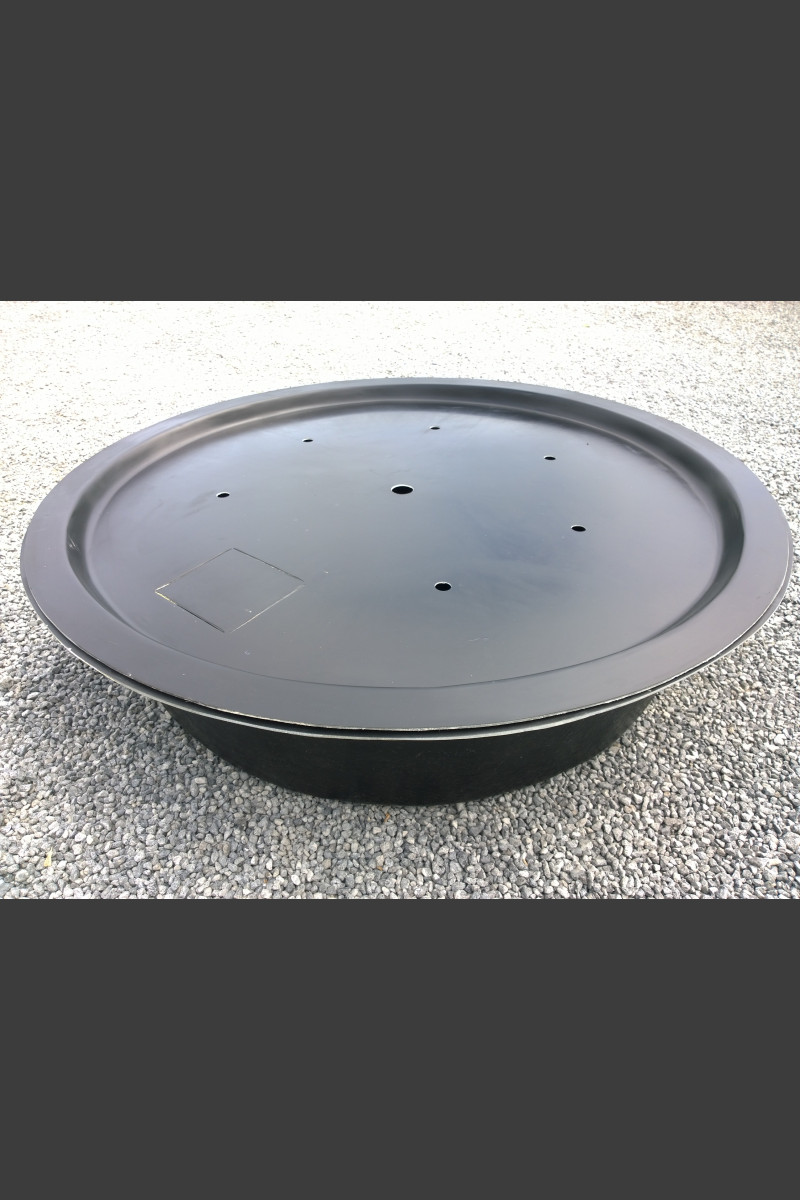 GFKBecken rund mit GFKAbdeckung 150cm Brunnen Zubehör Monolithique