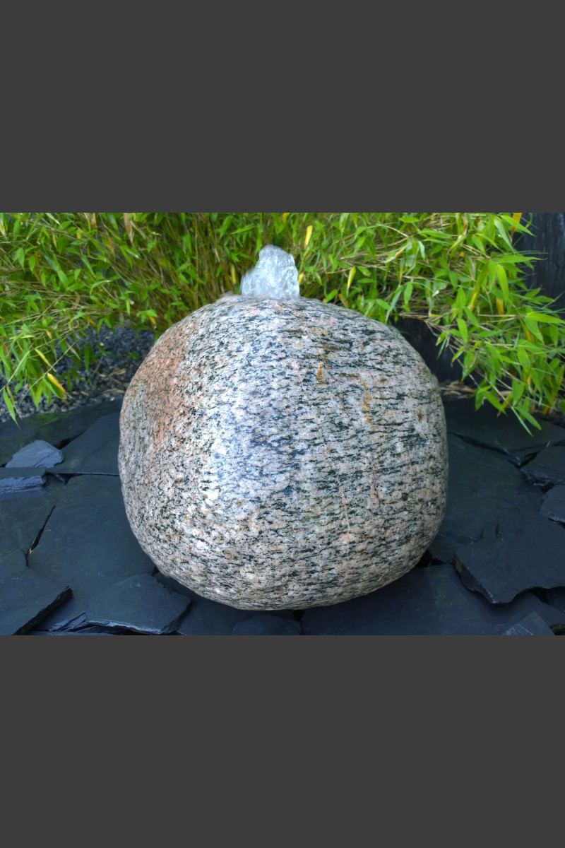 Findling Sprudelstein roter Granit 45cm - Monolithique