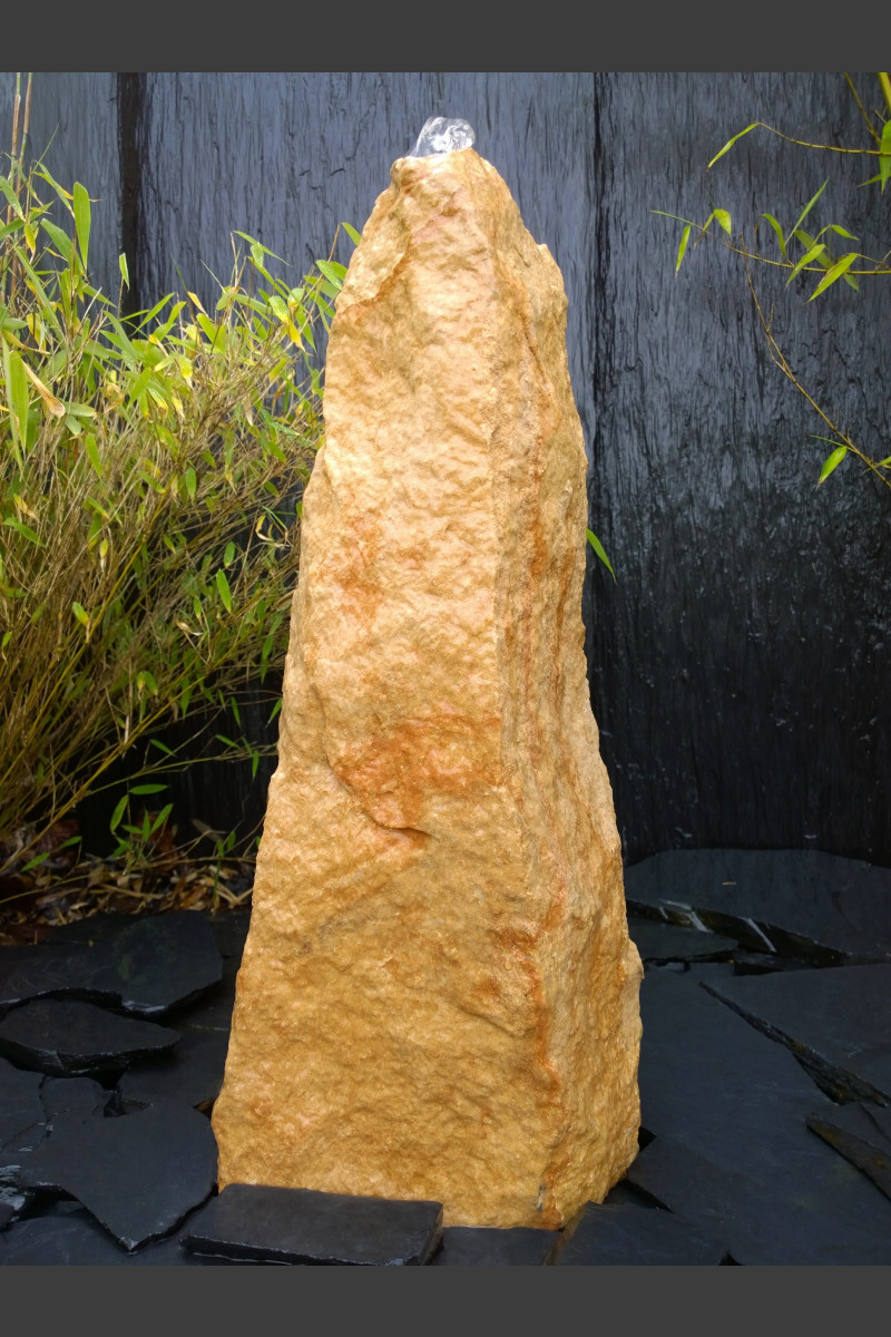 Komplettset Quellstein Monolith beiger Sandstein 60cm Monolithique