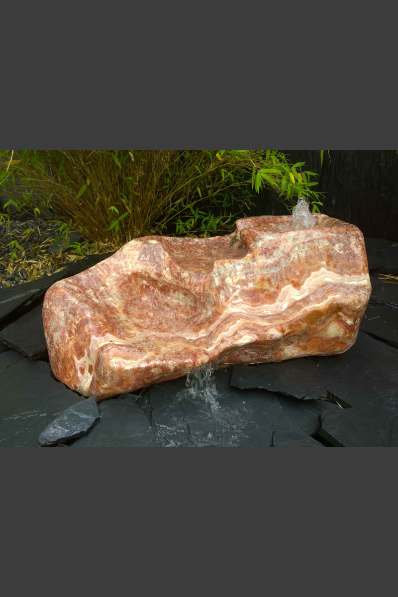 Bachlaufkaskaden Quellstein Set geschliffener Onyx Bachläufe