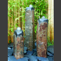 3er Gruppe Basaltsäulen Quellsteine poliert 75cm