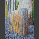Monolith grau-brauner Schiefer 49cm hoch