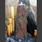 Schiefer Monolith Quellstein  rotschwarz 75cm hoch