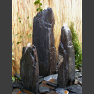 Triolithen Quellsteine grau-schwarzer Schiefer 140cm