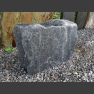 Schiefer Grabmalstein grau-schwarz gerundet 46cm