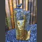 Bronze Figur Singvogel auf Basaltsäule
