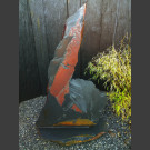 Schieferskulptur schwarz-bunt 157cm hoch