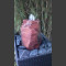 Terassenbrunnen Quellstein Set roter Sandstein im Flechtkorb
