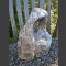 Marmor Showstone Skulptur grau-weiß 58cm