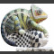 Chameleon 2, limestone, tile mosaic