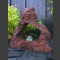 Lava Quellstein mit Durchbruch und drehender Glaskugel 10cm