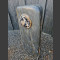 Schiefer Grabmalstein mit versteinerter Baumscheibe 120cm hoch