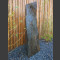 Schiefer Monolith schwarz-gelb 118cm hoch