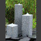 3 Obelisken Brunnenset grauer Granit viereckig 50cm1