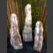 3 Monolithen Quellsteine weiß-rosa Marmor 115cm