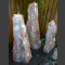 3 Monolithen Quellsteine weiß-rosa Marmor 95cm