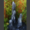 3 Quellstein Monolithen schwarz-weißer Marmor geschliffen 120cm3