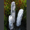 3 Monolithen Quellsteine weiß-grauer Marmor 120cm3