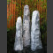 3 Monolithen Quellsteine weiß-grauer Marmor 120cm1