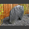 Schiefer Grabmalstein grau-schwarz gerundet 67cm