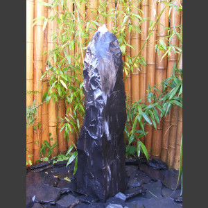 Quellstein Säule Marmor schwarz 100cm1