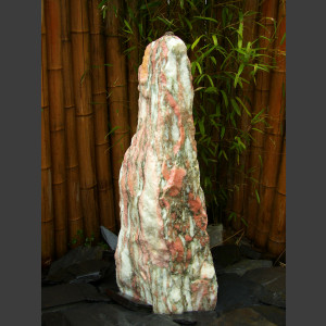 Fontaine Monolithe Marbre rose blanc 95cm