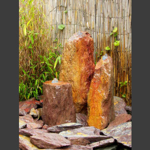 Triolithen Quellsteine rot-bunter Schiefer50cm