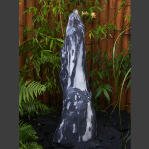 Marmor Brunnen schwarzweiß geschliffen 95cm 1