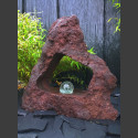 Fontaine en Lave percée avec rotative boule en verre 10cm