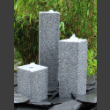 Fontaine Set Triolithes Granite gris quadrangulaire 50cm