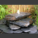 Cascade fontaine de jardin complet gris-noir 3 pièces