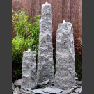 Fontaine 3 Obélisques Granite gris quadrangulaire 150cm