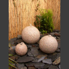 Trio de Boule de Fontaine complet granit rouge