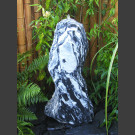 Fontaine de jardin colonne en marbre noir-blanc 95cm